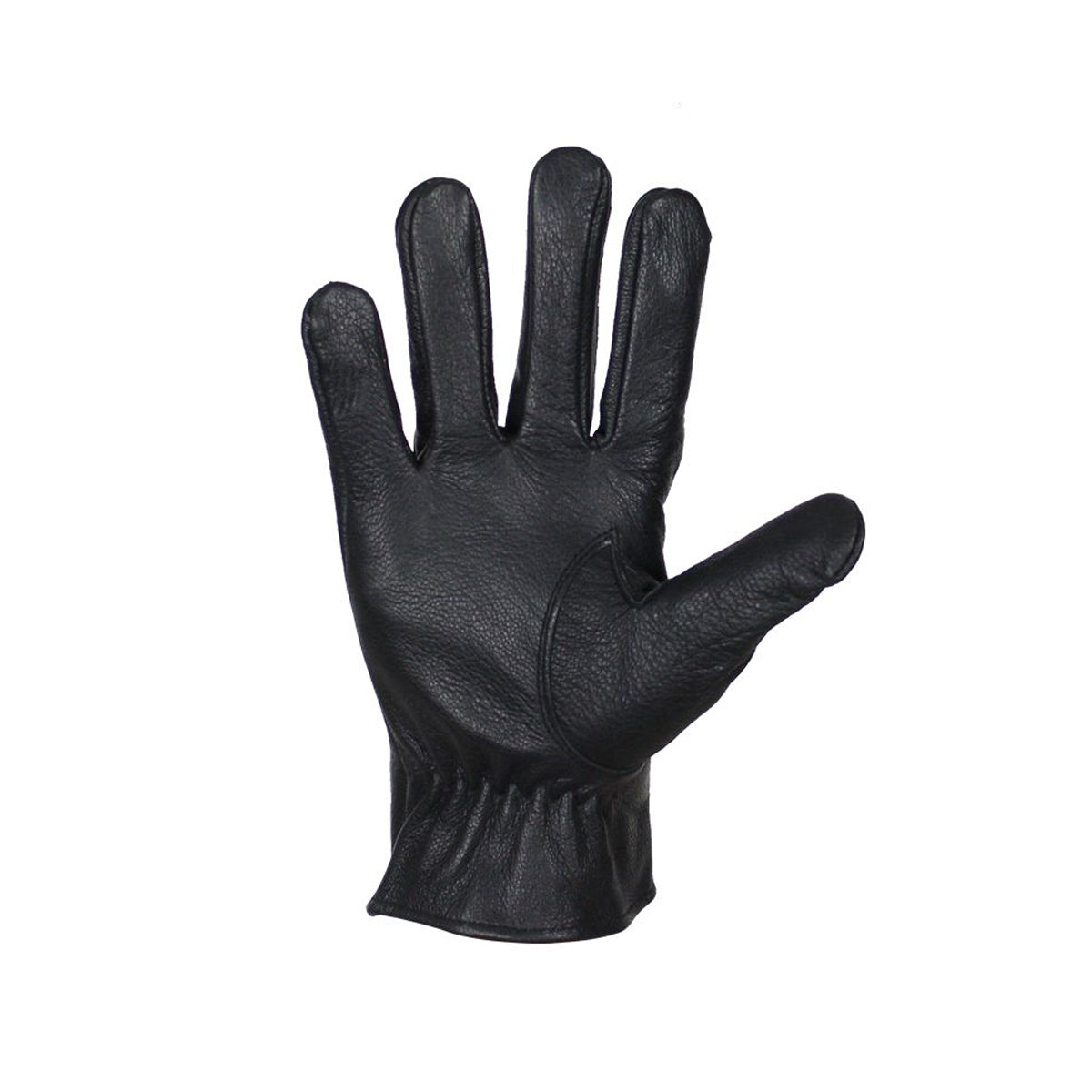 Deer Skin Leather Gloves W/ Zipper - Black