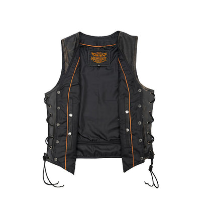 Milwaukee Riders Womens Distressed Brown Naked Cowhide Leather Vest