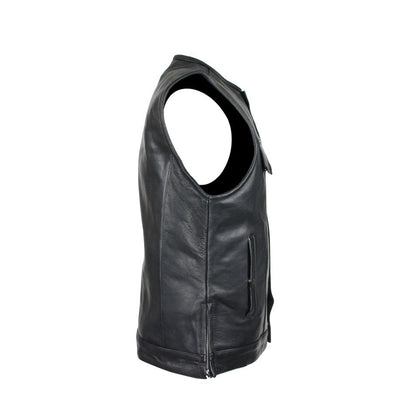 Naked Cowhide Leather Vest W/ Gun Pockets By Milwaukee Riders