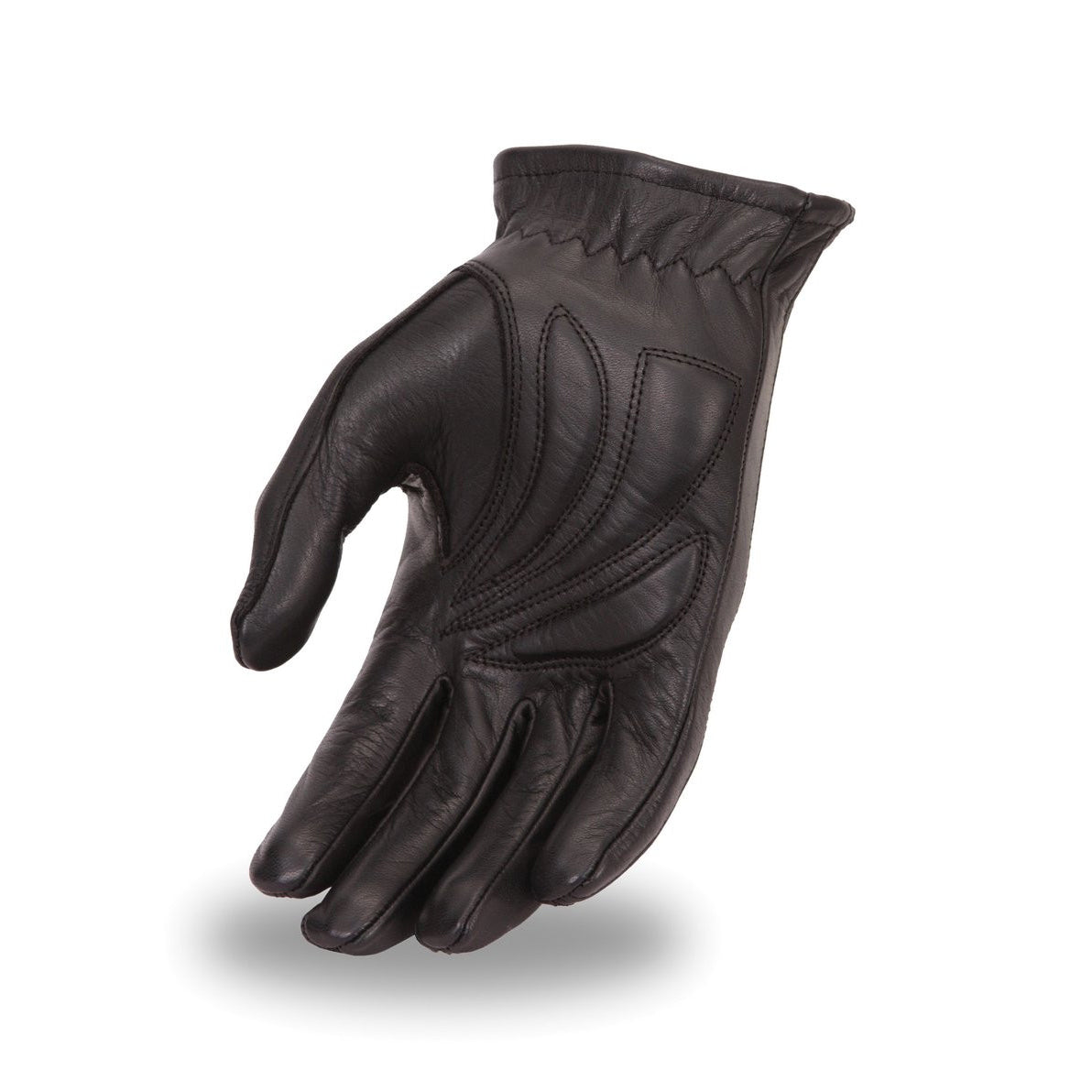 Motorcycle Ladies Blk Soft leather gloves with Zipper gel palm