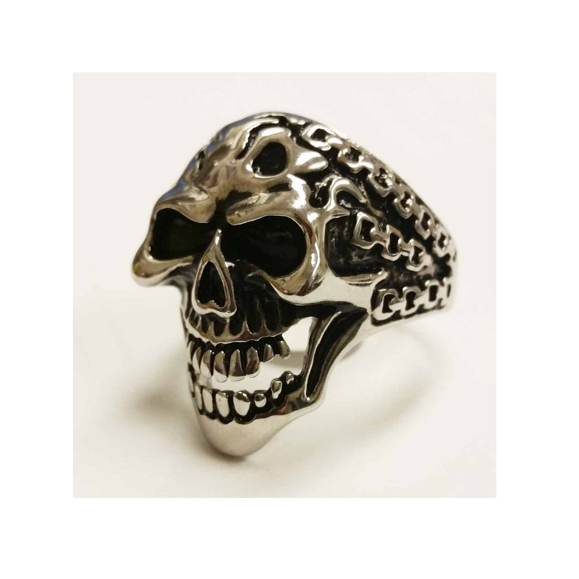 STAINLESS STEEL MEN'S DEMON IN CHAINS RING