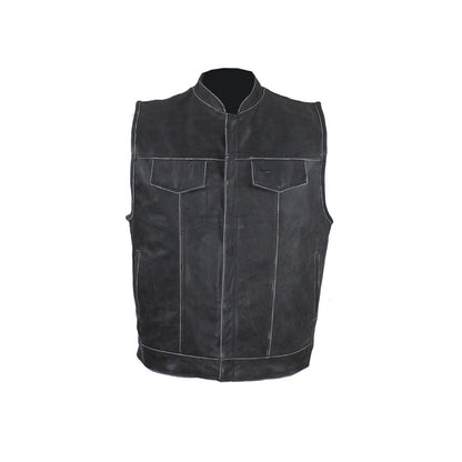 Men's Gray Motorcycle Club Vest