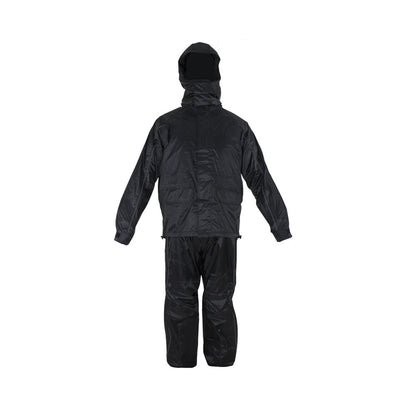 Two-Piece Black Rain Suit With Zippered Side Seams