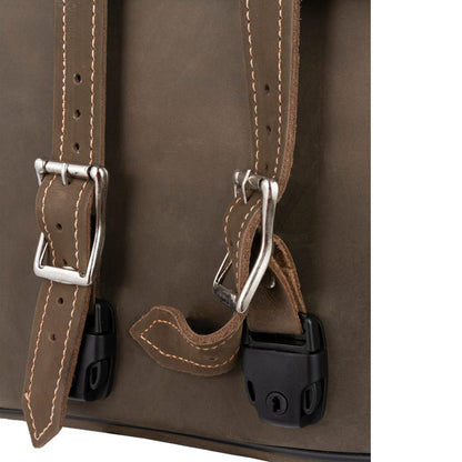 Genuine Vintage Brown Naked Leather Concealed Carry Saddlebag with Studs