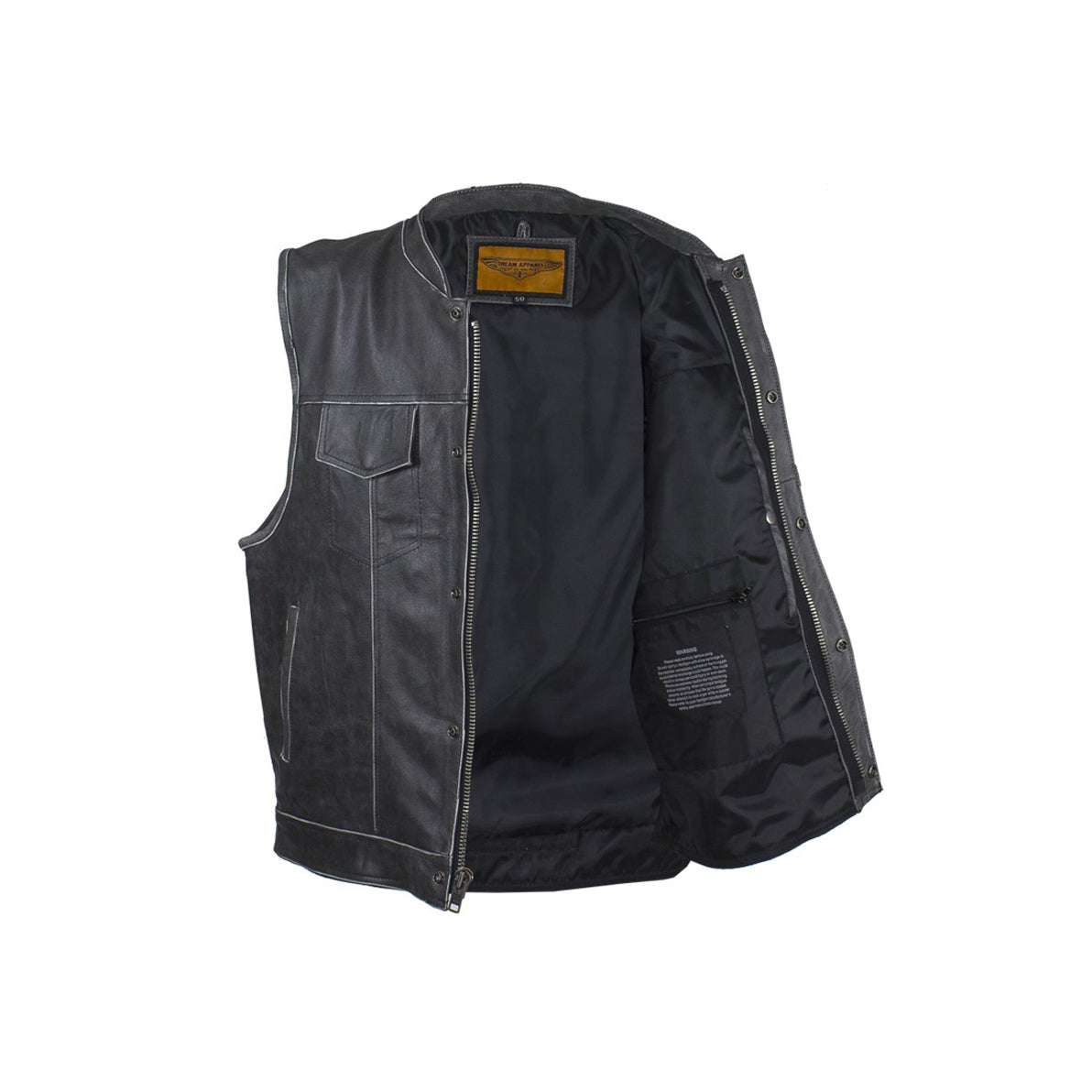 Men's Gray Motorcycle Club Vest