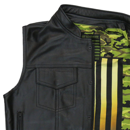 Hot Leathers Vest Camo Flag Liner Carry Conceal