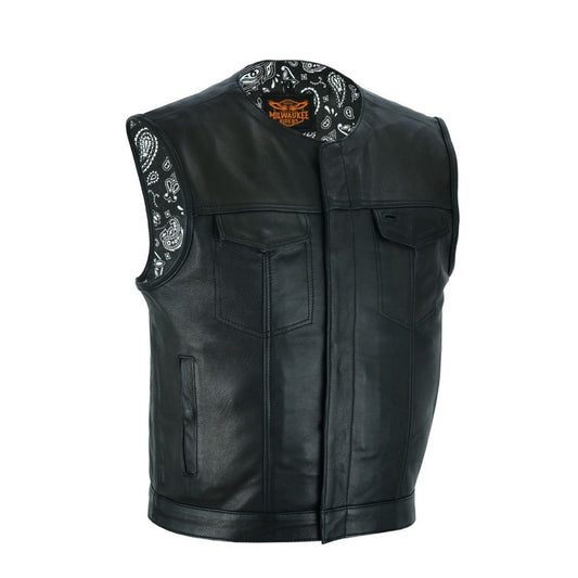 Mens Club Vest Black with Paisley Liner