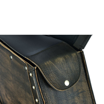 Genuine Distressed Brown Naked Leather Concealed Carry Saddlebag