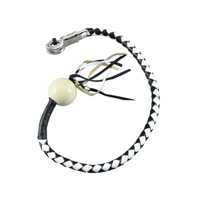 Dream Apparel® Black And White Fringed Get Back Whip with White Pool Ball