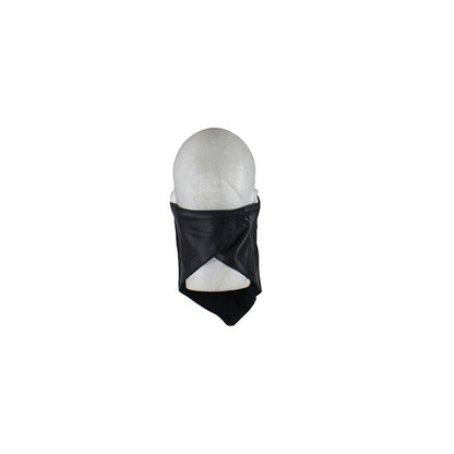 Leather Triangle Face Muffler With Reflective Skull