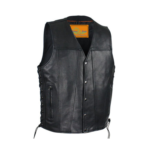 Mens Leather Vest With Concealed Gun Pockets