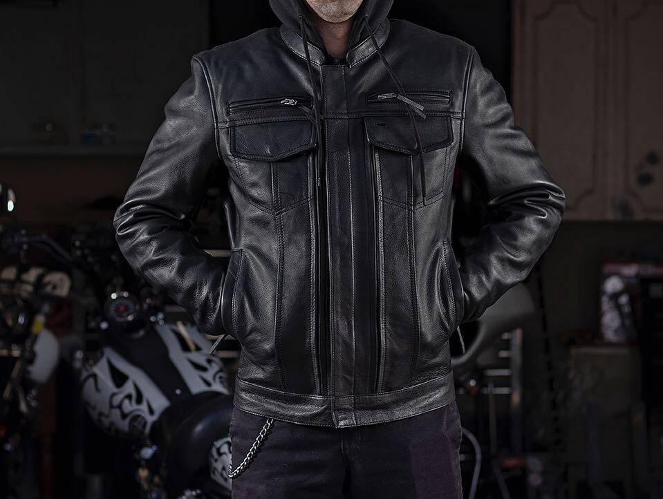 Men’s Modern Utility Style Leather Jacket (Best Quality Leather)