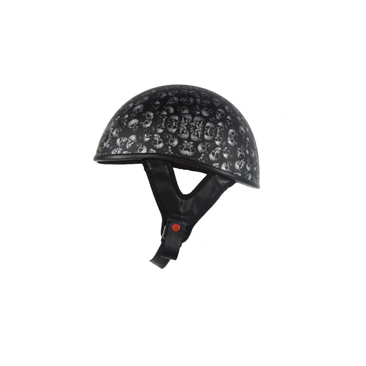 DOT Low Profile Motorcycle Helmet With Skulls Graphic