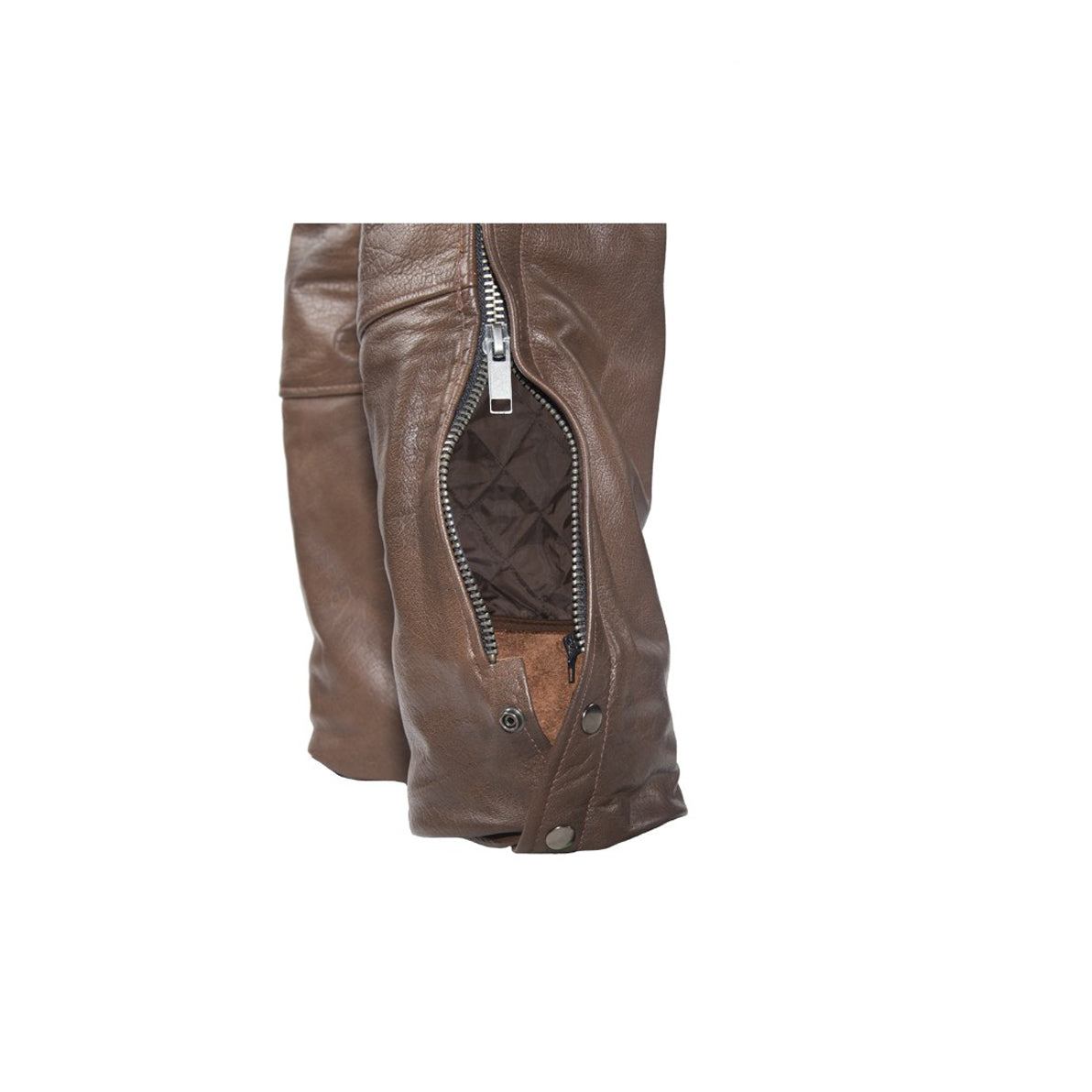 Brown Leather Chaps With Removable Liner