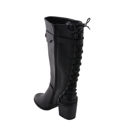 Womens Tall Black Back End Laced Riding Boots