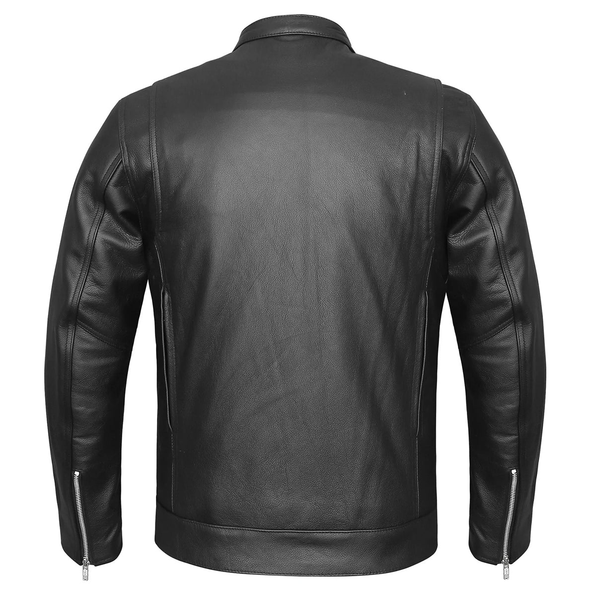 Vance Leathers' Men's Top Performer Motorcycle Leather Jacket with Double Conceal Carry Pockets
