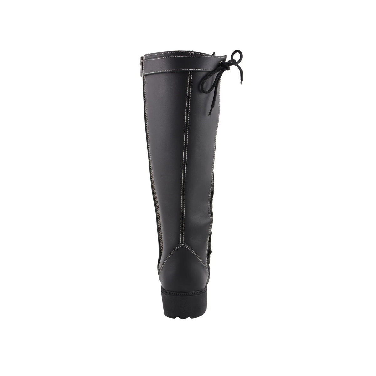 Contrast Riding Boot Womens 17 Inch Black Lace Side Boot with Contrast White Stitching ...