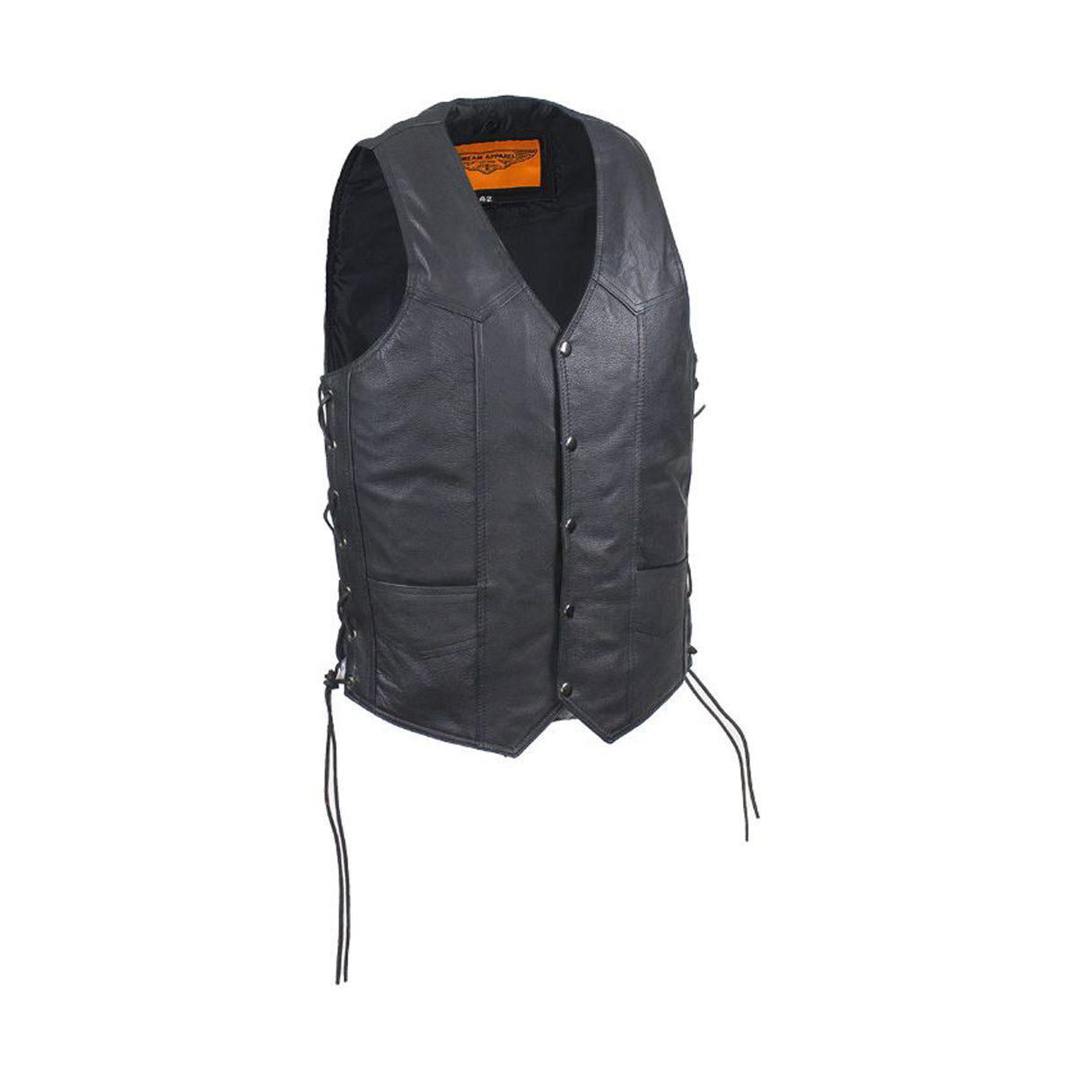 Mens Leather Vest With Concealed Carry On Both Sides
