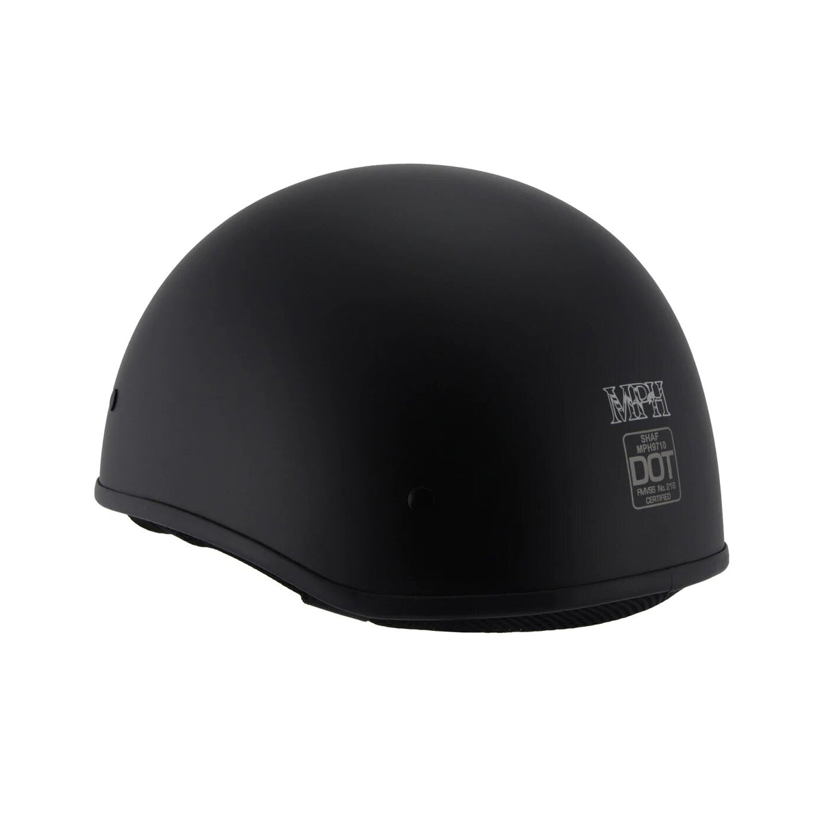 Milwaukee Helmets 'Bare Bones' Matte Black Half Helmet