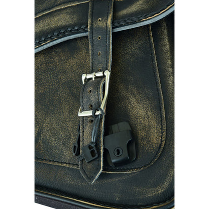 Leather Motorcycle Saddlebag No-Studs