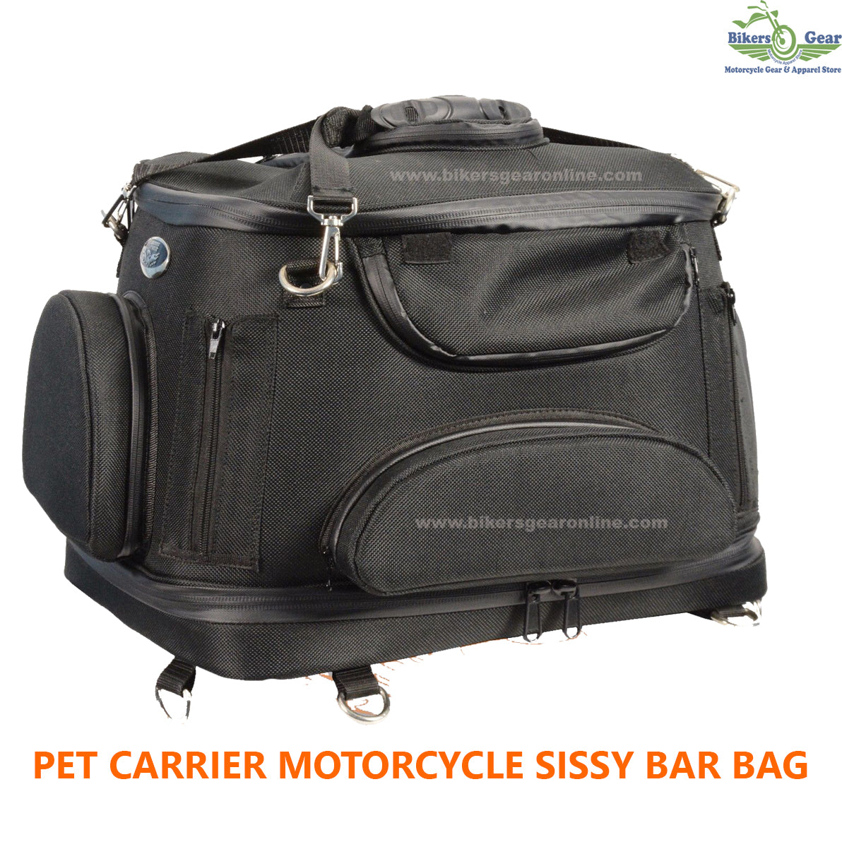 Heavy Duty Motorcycle Pet Carrier Sissy Bar Bag
