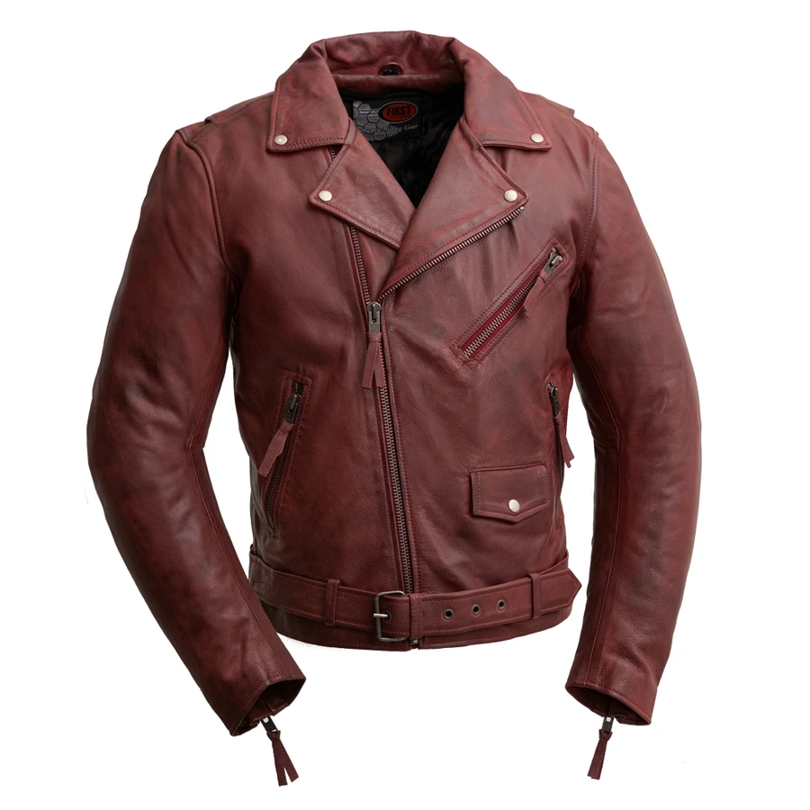 Fillmore - Men's Leather Motorcycle Jacket (Oxblood)