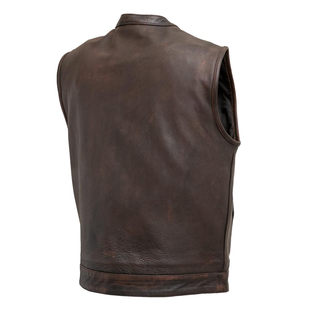 Top Rocker - Men's Leather Motorcycle Vest