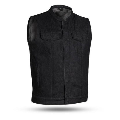 (Kershaw)  Rough neck denim Vest (Black)