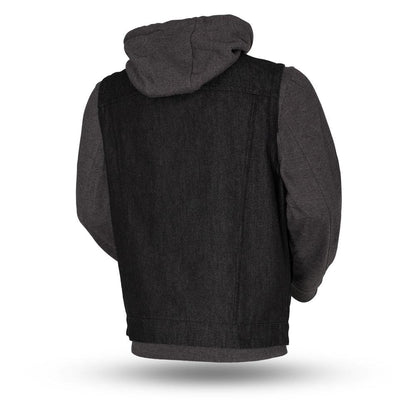 Triple Option Club Style Vest with Fully Removable Hoodie (ROOK) (GREY)