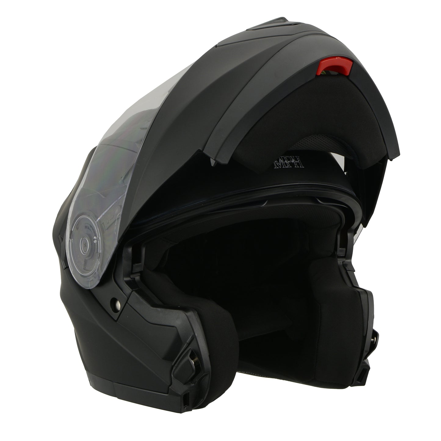 DOT Matte Black Modular Full-face Racing Helmet with Sun Visor