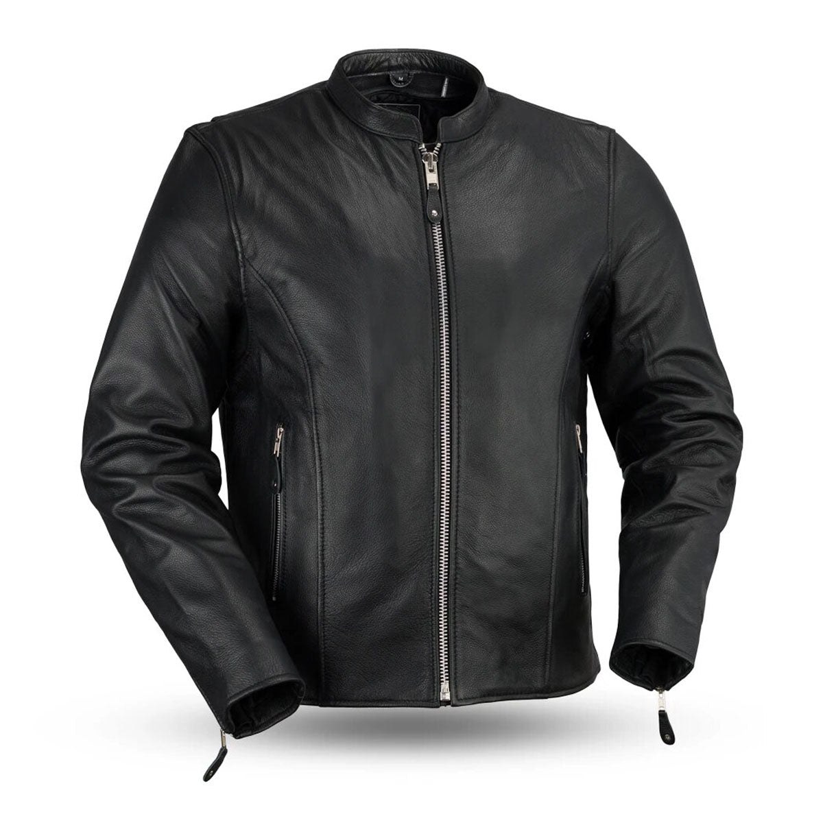 Ace - Clean Cafe Style Men's Leather Jacket