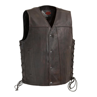 Top Roller - Men's Leather Motorcycle Vest