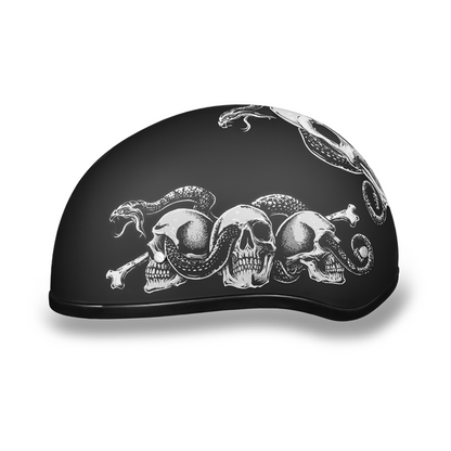 DAYTONA HELMETS D.O.T. DAYTONA SKULL CAP W/ SNAKE SKULLS