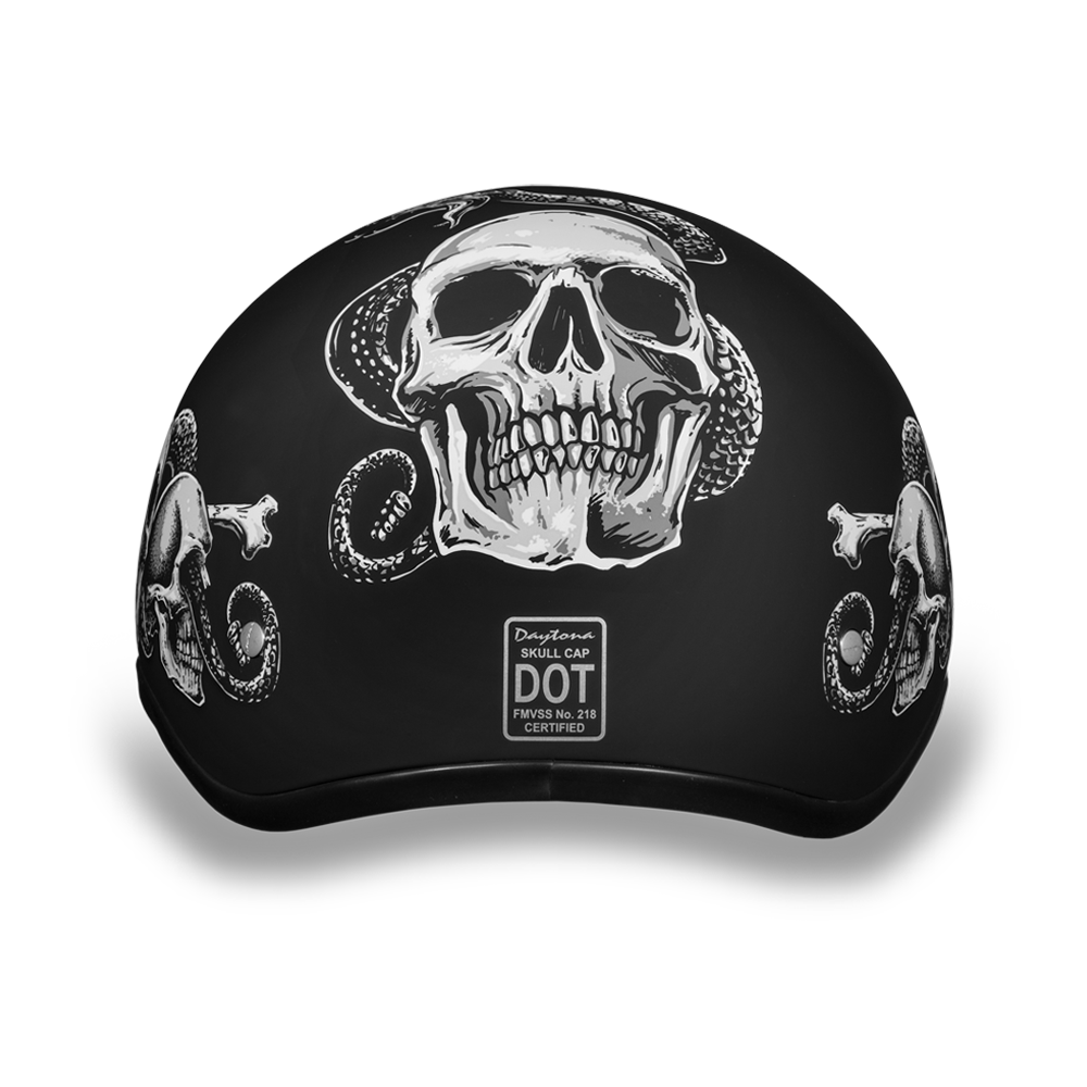 DAYTONA HELMETS D.O.T. DAYTONA SKULL CAP W/ SNAKE SKULLS