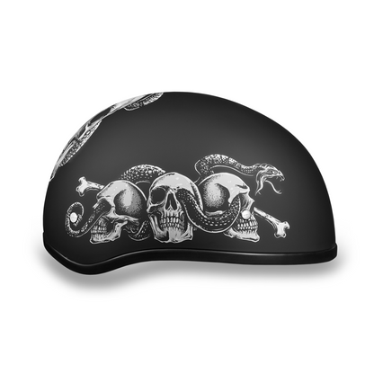 DAYTONA HELMETS D.O.T. DAYTONA SKULL CAP W/ SNAKE SKULLS