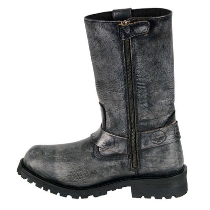 Men's Distressed Gray 11-inch Classic Harness Square Toe Boots