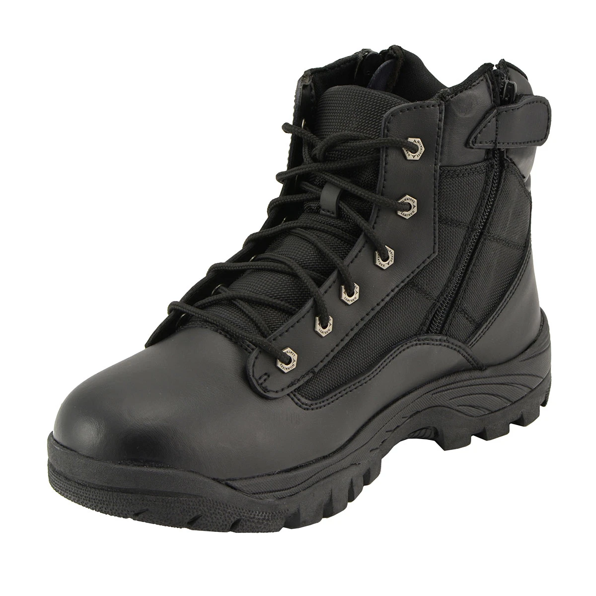 Milwaukee Leather MBM9011 Mens 6 inch Leather Tactical Lace-Up Boots with Side Zipper Entry