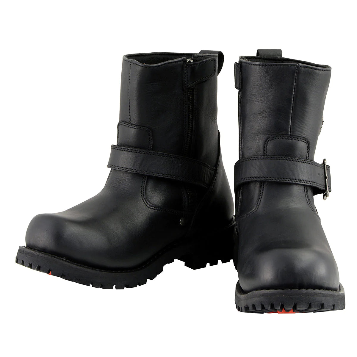 Men's Black 6-inch Classic Engineer Boots with Side Zipper