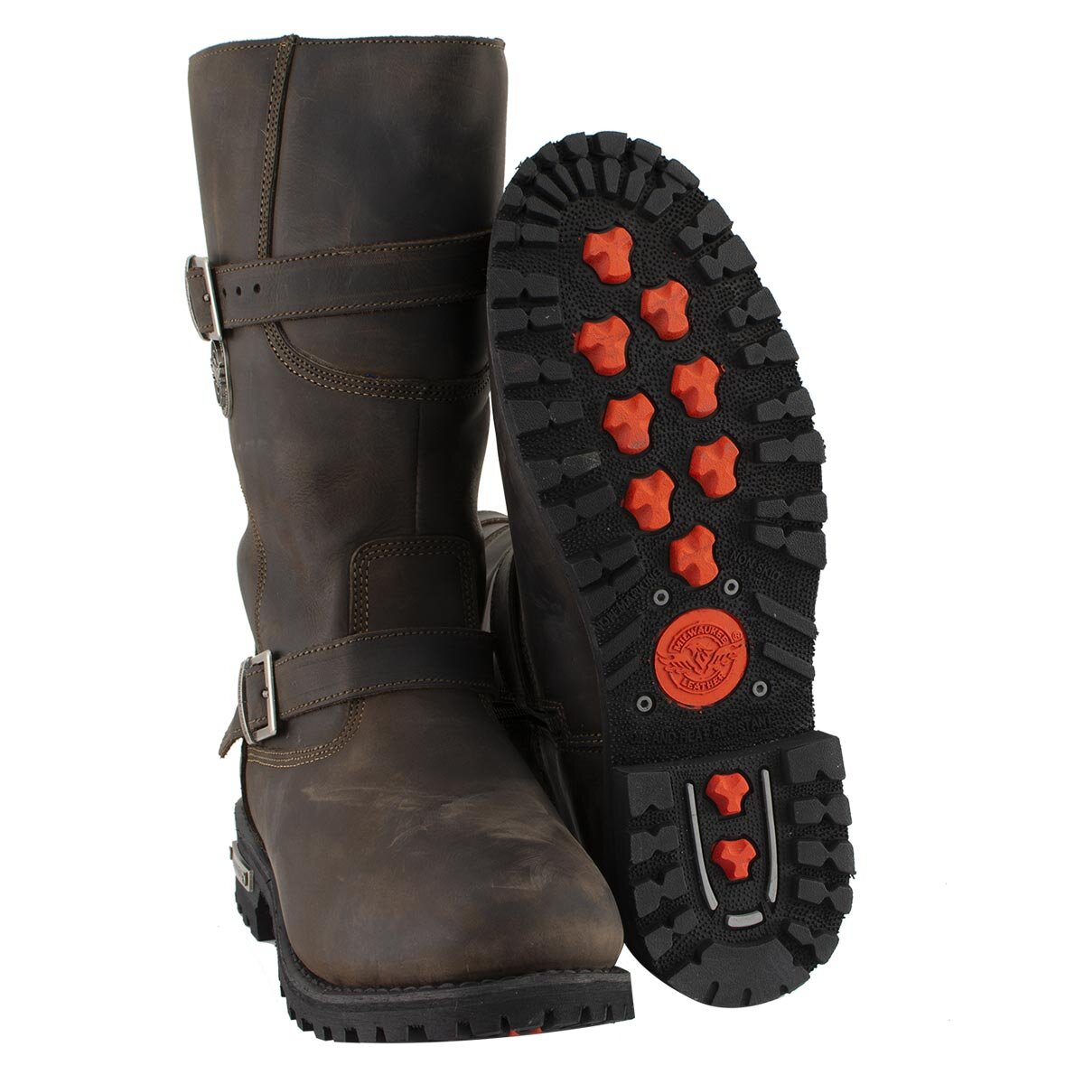 Men's Classic ‘Distressed Brown’ Engineer Boots – Extreme Biker Wear