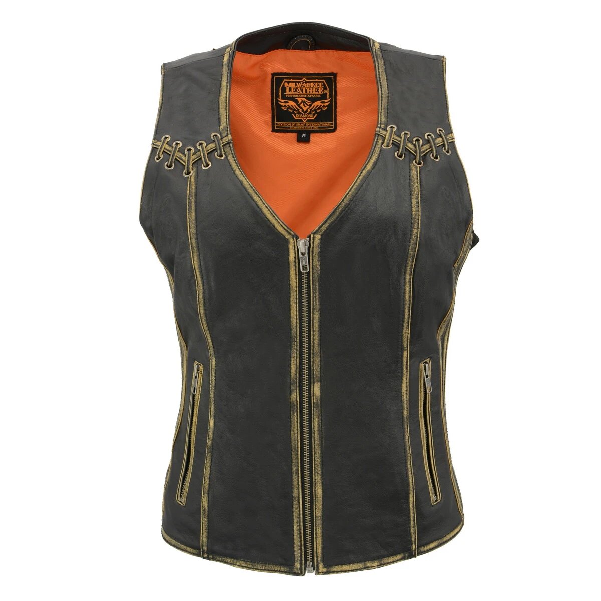 Milwaukee Leather MLL4527 Women's Distressed Brown Leather Vest
