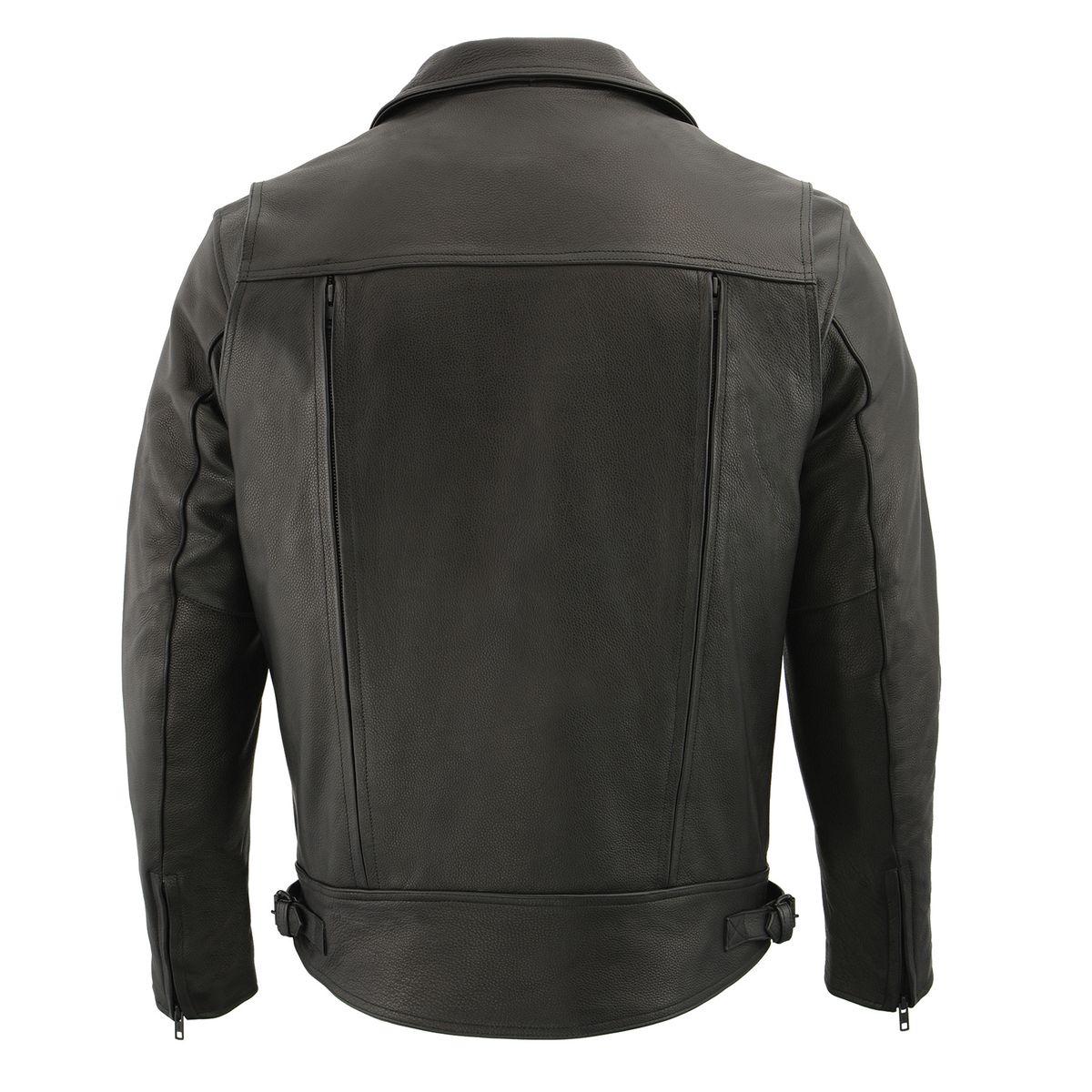 Men's Pistol Pete Vented Black Leather Cruiser Jacket