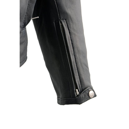 Men's ‘Crossover’ Black Leather Lightweight MC Jacket