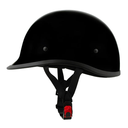 Milwaukee Helmets Gloss Black 'Polo' Half Face Motorcycle Helmet