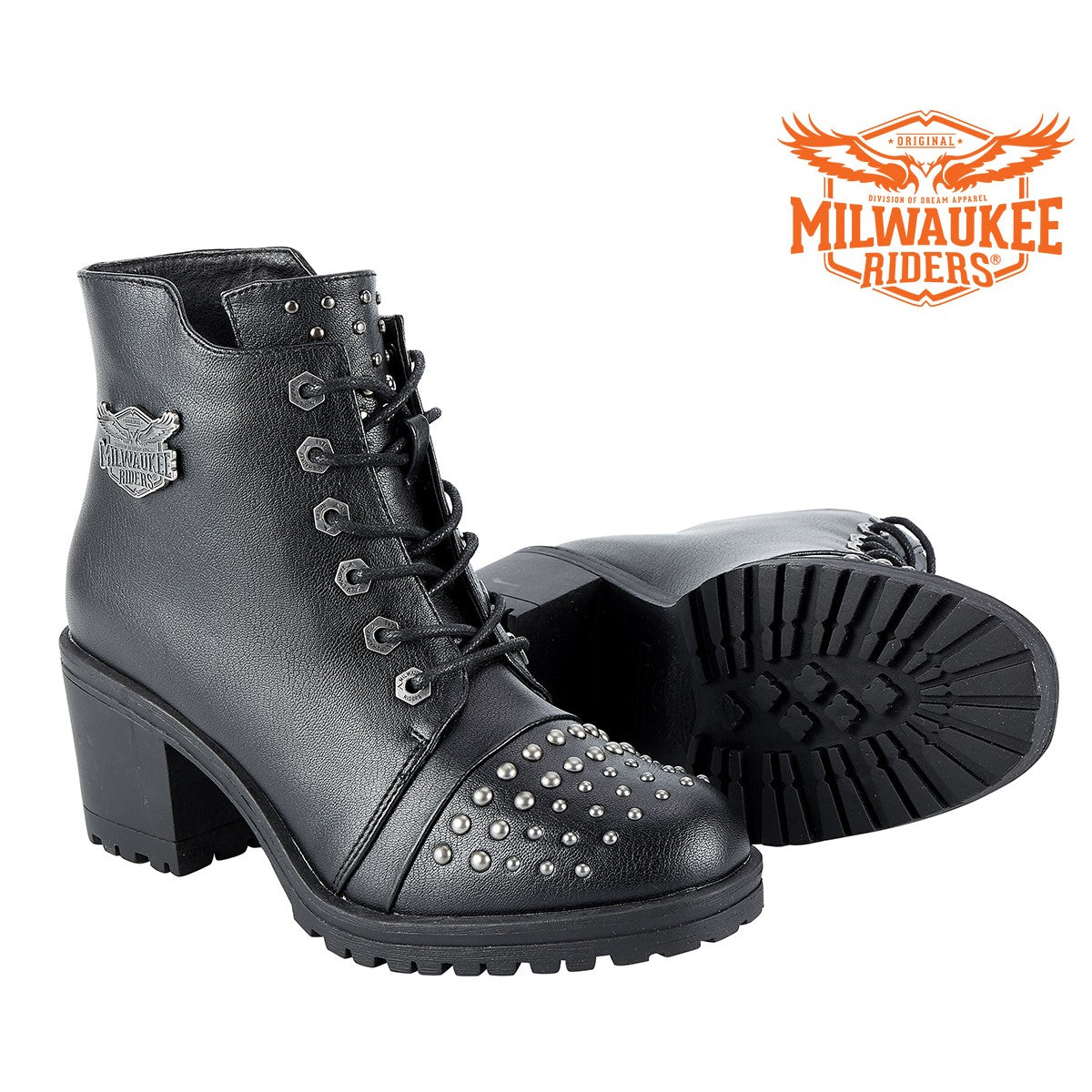 Womens Leather Studded Boots By Milwaukee Riders®