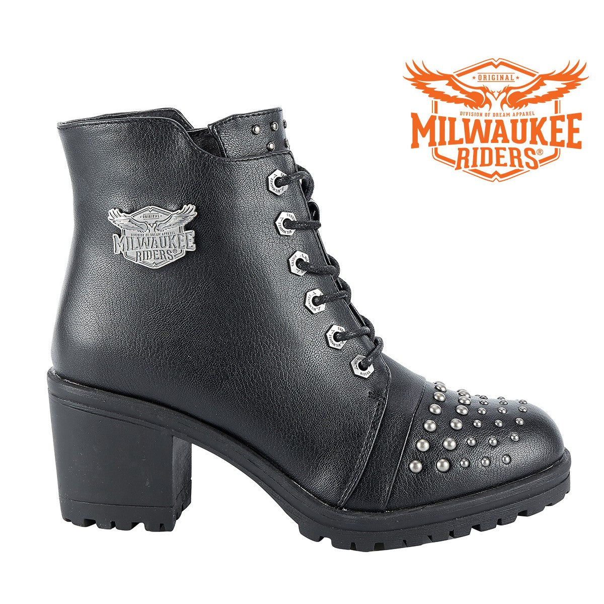 Leather studded biker orders boots