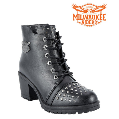 Womens Leather Studded Boots By Milwaukee Riders®