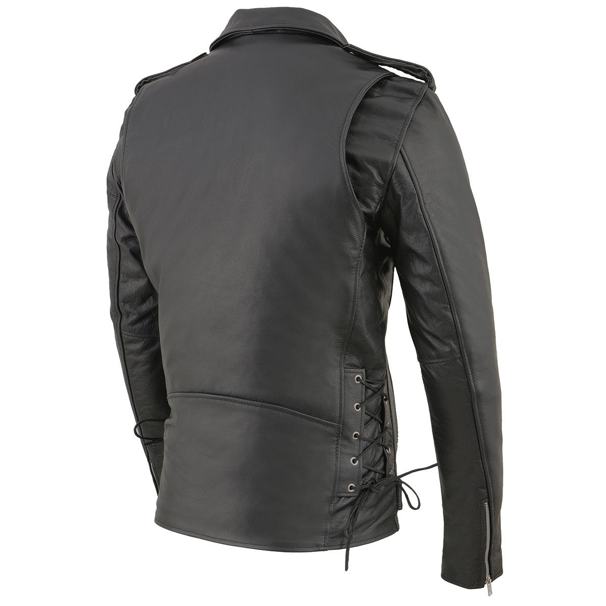 Milwaukee leather men's classic side lace police style motorcycle on sale jacket